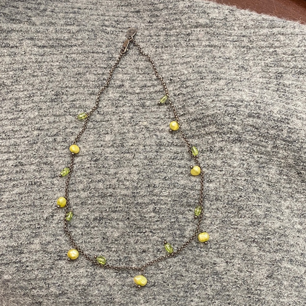 Silpada Pearl and Peridot Necklace
